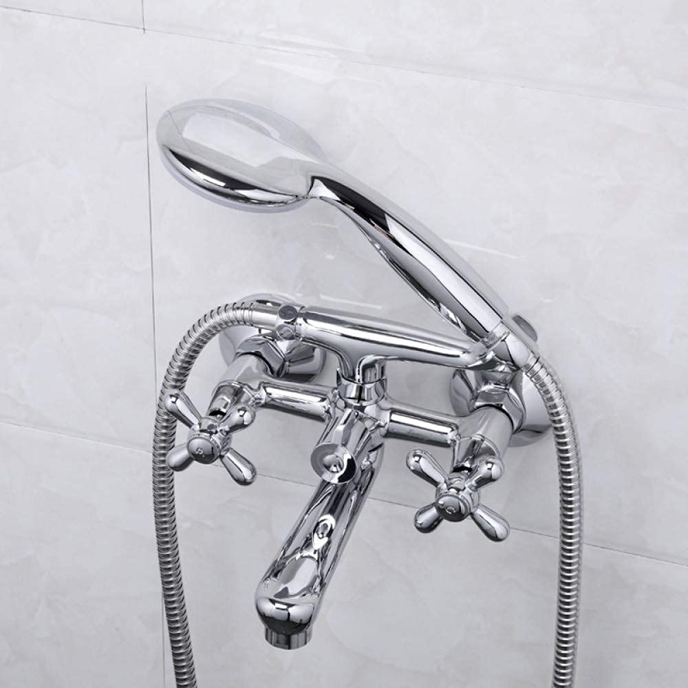 Mitigeur double poignée douche murale pour rénovation salle de bains en laiton durable