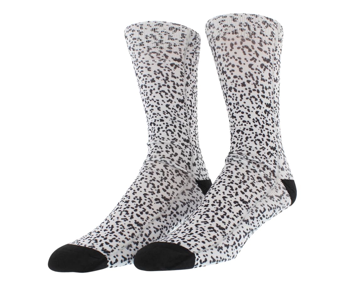 Mens Digital Design Dot Sublimated Crew Socks White 8.5/12.5, Color: White/Black