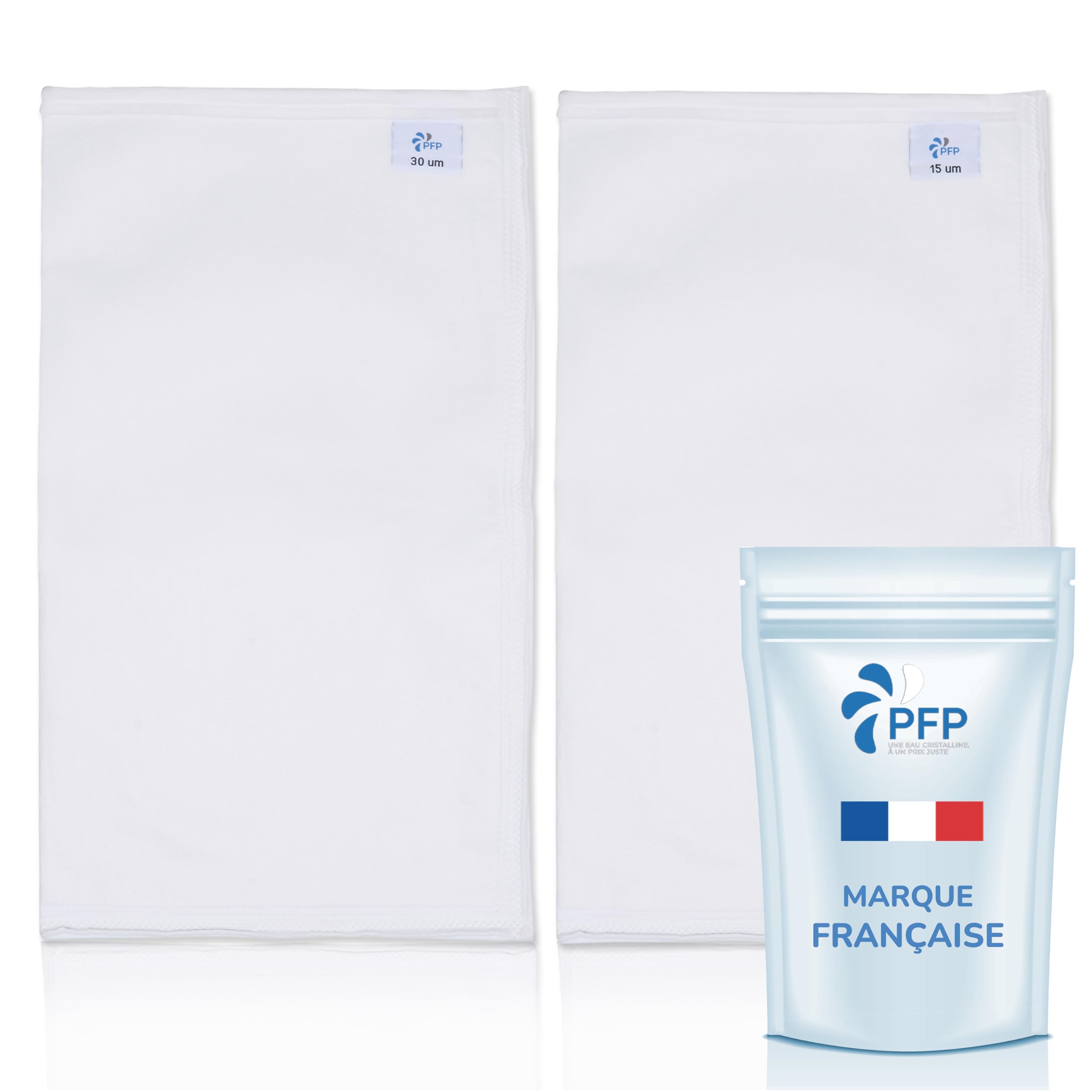 PFP Filter Bag Compatible with Desjoyaux Pools | Filter Sock | Pool Filtration Sock | Skimmer Basket Filter (Duo (2 Filters) – 15 + 30 Microns)