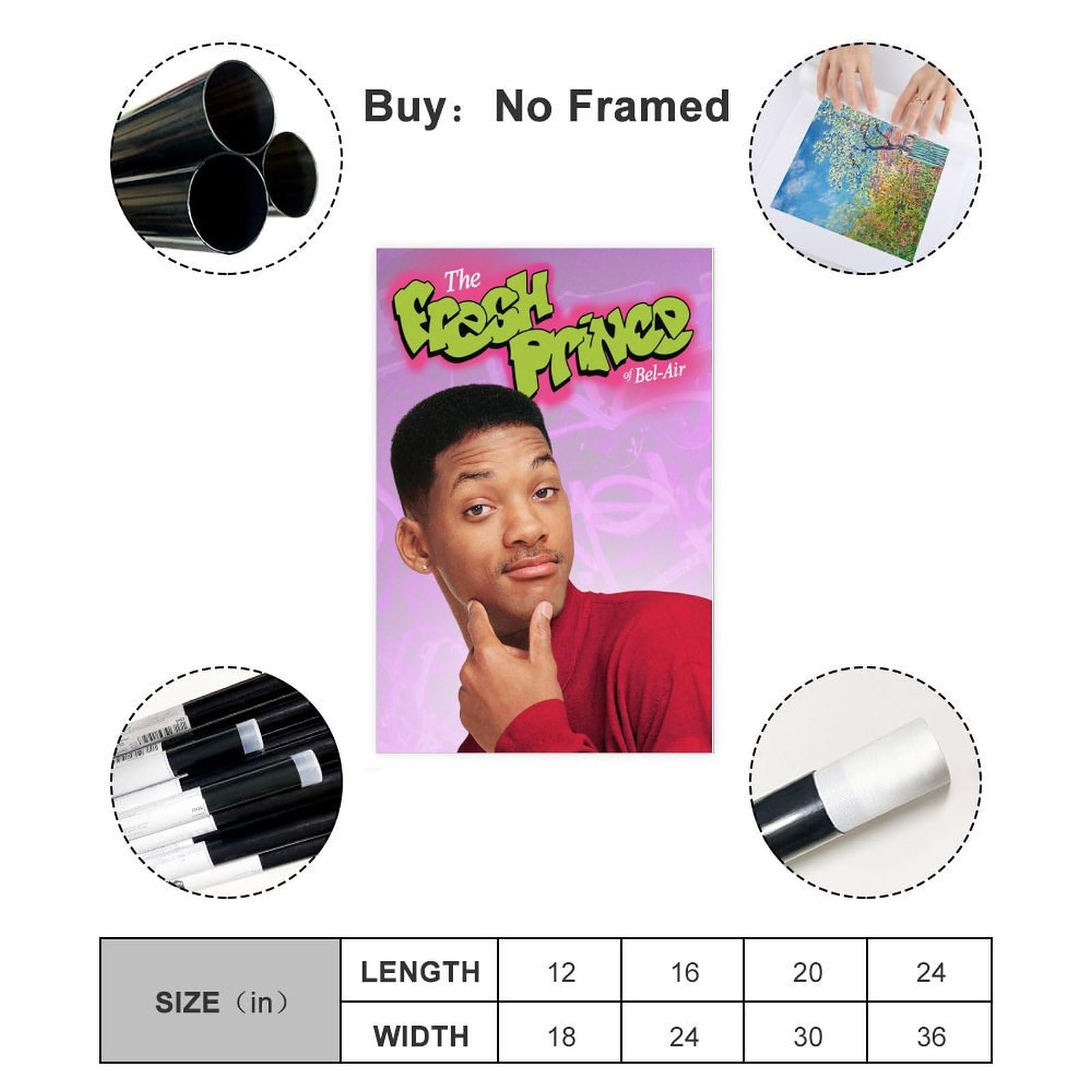 The Fresh Prince Of Bel-Air Poster 20x30cm - Vintage Wanddekoration