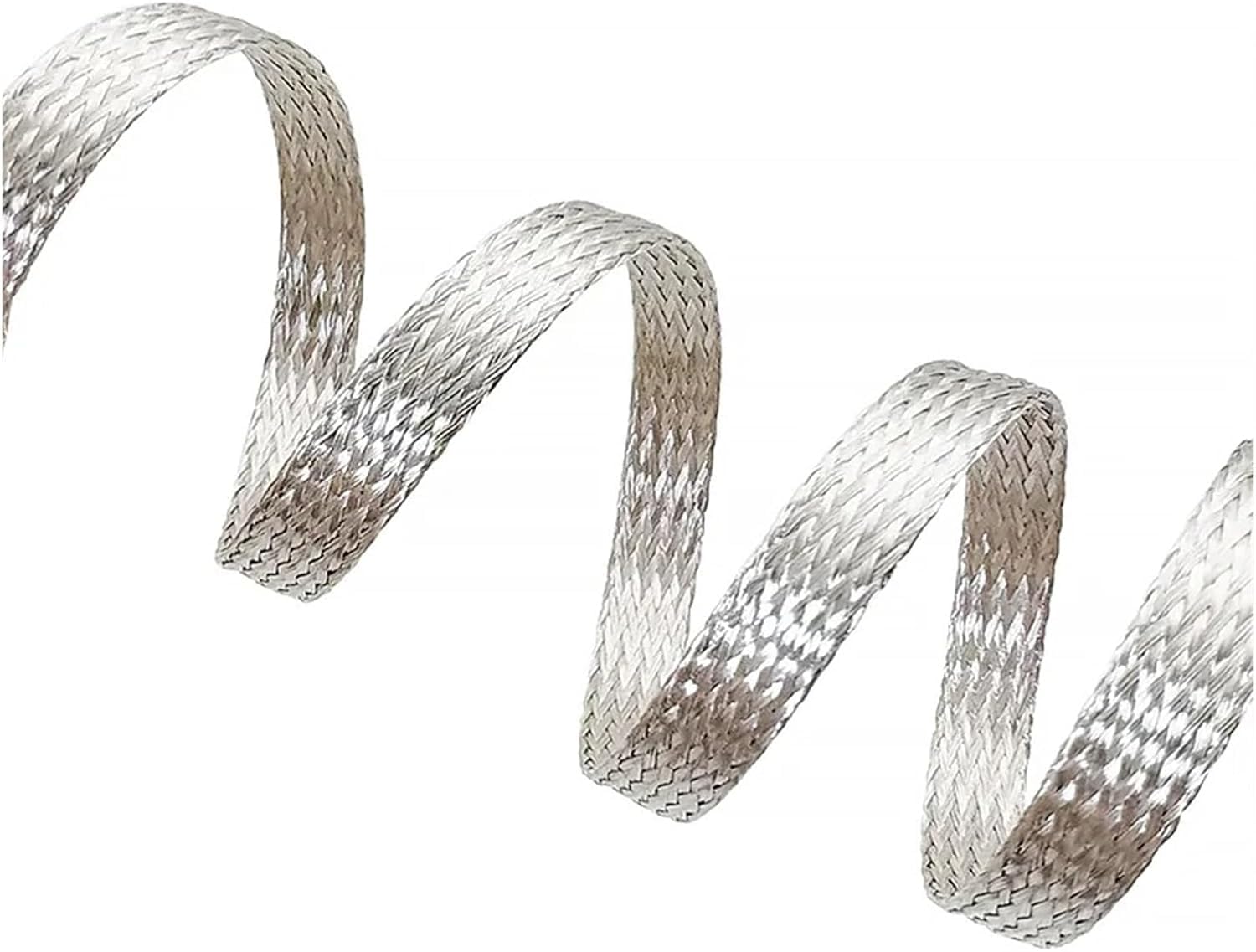Cavo piatto intrecciato in rame, Rete intrecciata telescopica resistente alla corrosione con schermatura elettromagnetica, manica in rame placcato argento