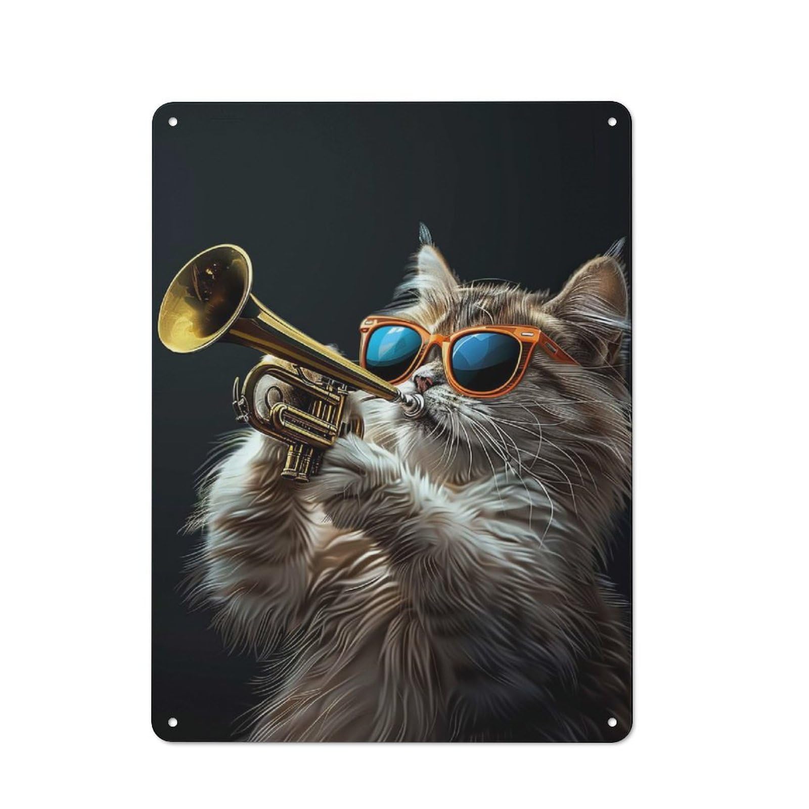 Junmoney Style-12 Metal Wall Sign 40X30cm Featuring Persian Trumpet For Hallway Wall, For Vintage Wall Decor Fans, For Cafés, Pubs And Restaurants