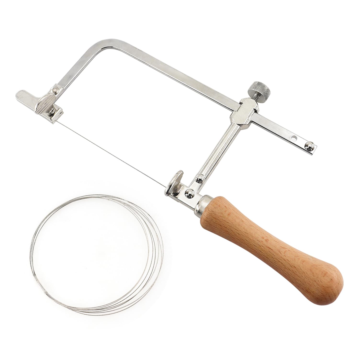 Scie à chantourner fil diamant 0.5mm cadre acier pour planches de bois et métal