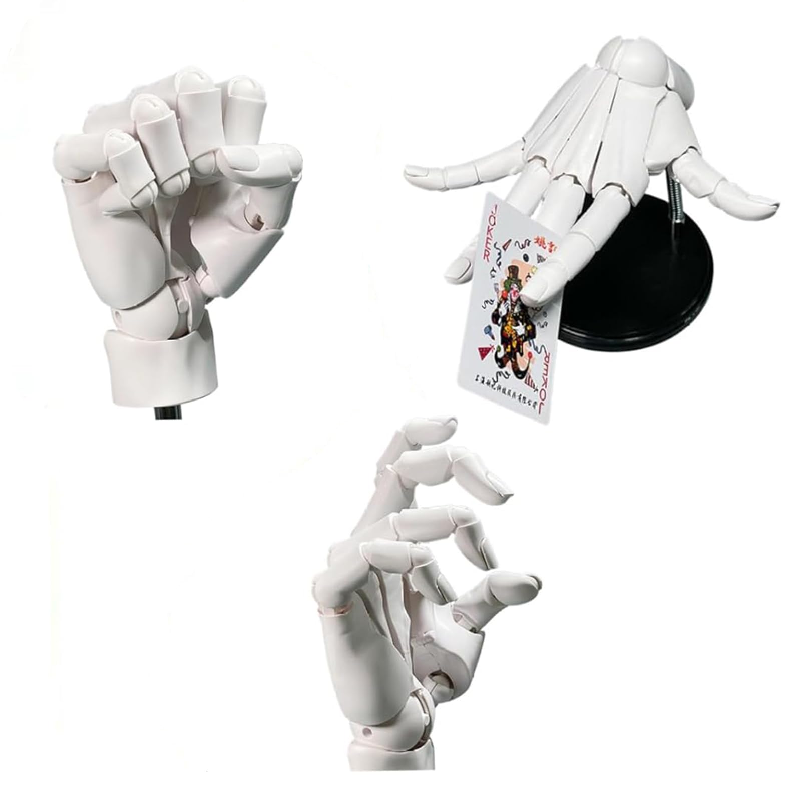 Handmodell 1:1 bewegliche Schaufensterpuppe mit beweglichem Gelenk, 40,6 x 20,3 cm, Handpuppe mit Basis, flexibles Modell für Skizzieren, Zeichnen, Malen, Kunstwerke, Heimbüro,