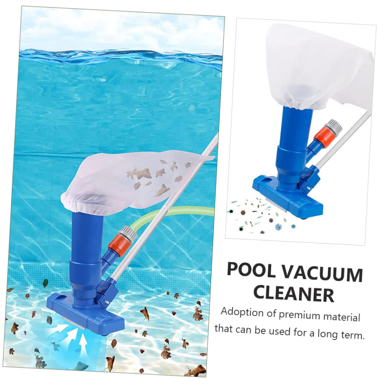 Épuisette de Nettoyage de Piscine 1 Set Bleu Plastique Aluminium