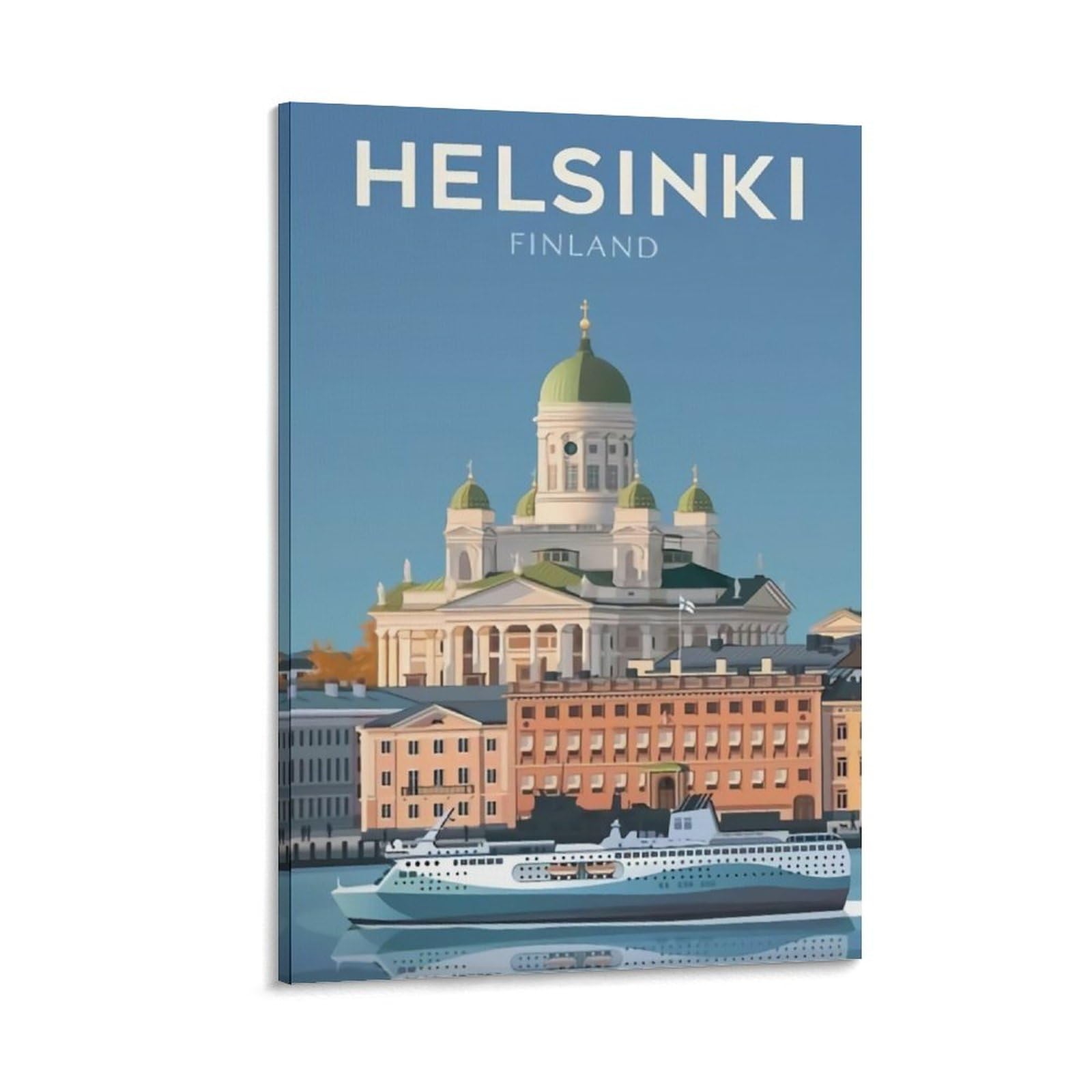 Orbana Frame-Style Helsinki Finland Vintage Travel Poster 08X12inch(20X30cm) Canvas Print For Living Room, Bedroom, Dorm, Home, Office Wall Decoration