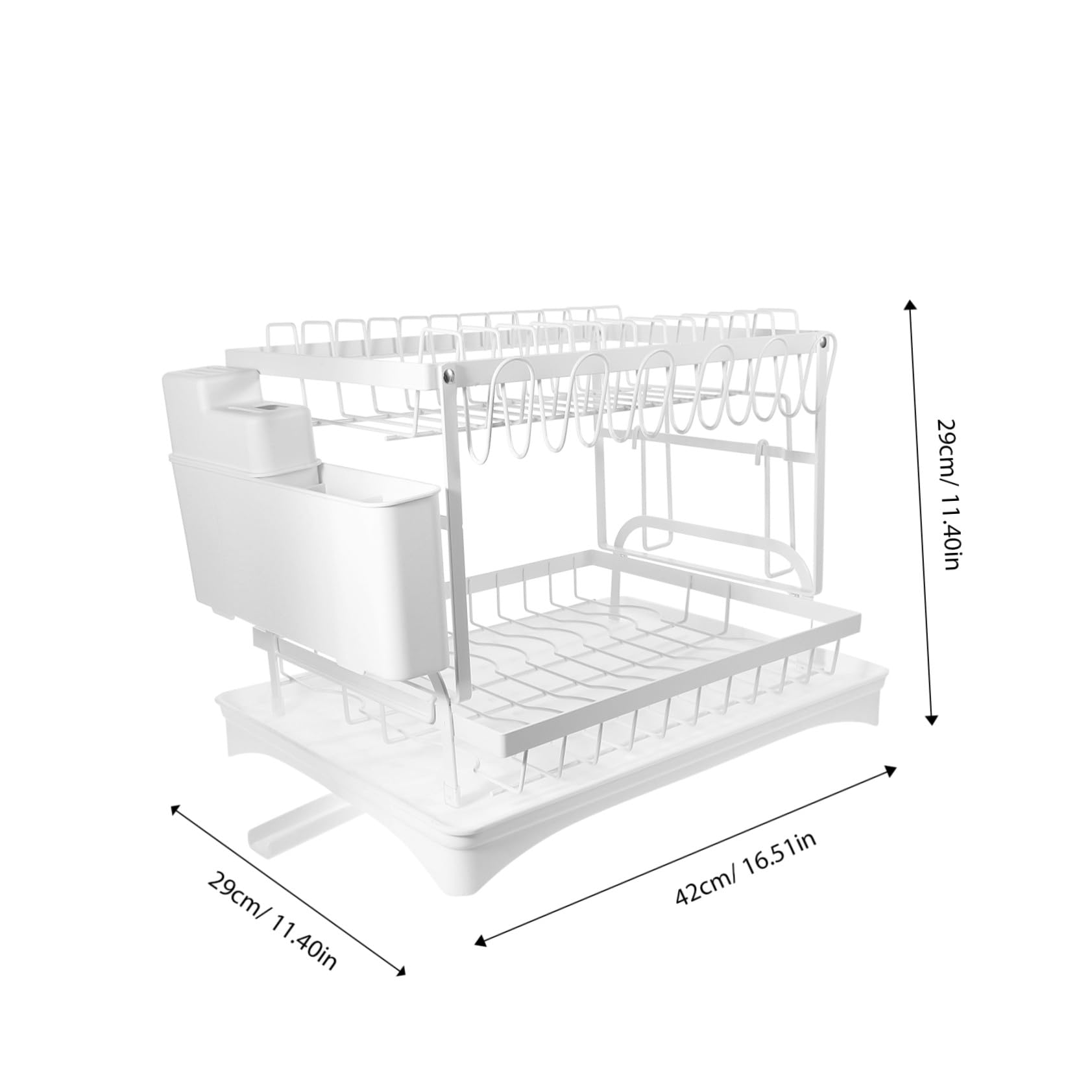 Juego de escurridor de platos y soporte para cubiertos, solución multifuncional de almacenamiento de cocina que ahorra espacio con marco y estante para tabla de cortar