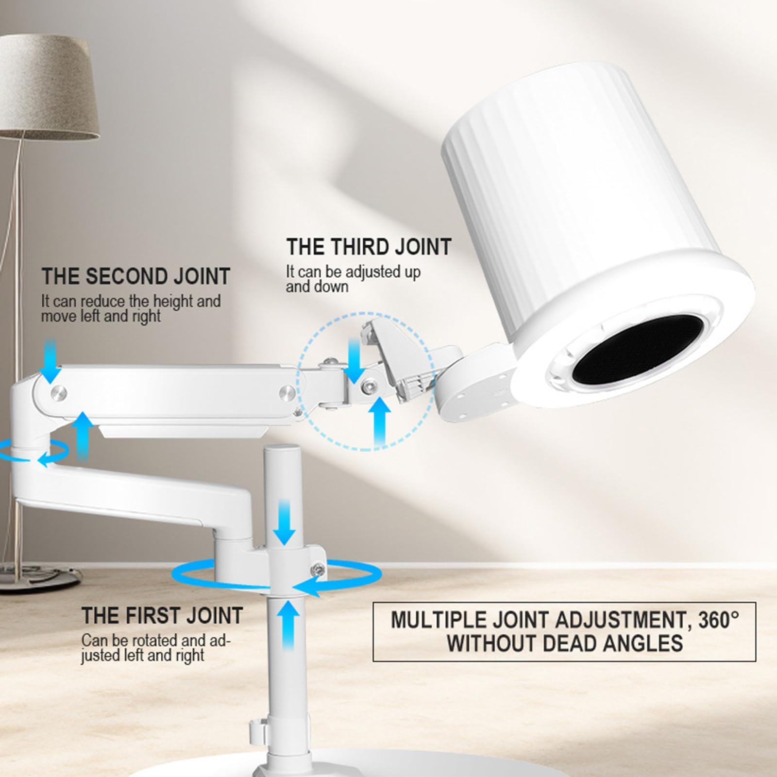Kit de manucure Professionnel Home Essentials avec Ventilateur à Vitesse réglable, éclairage LED à intensité Variable et Support Flexible à col de cyg