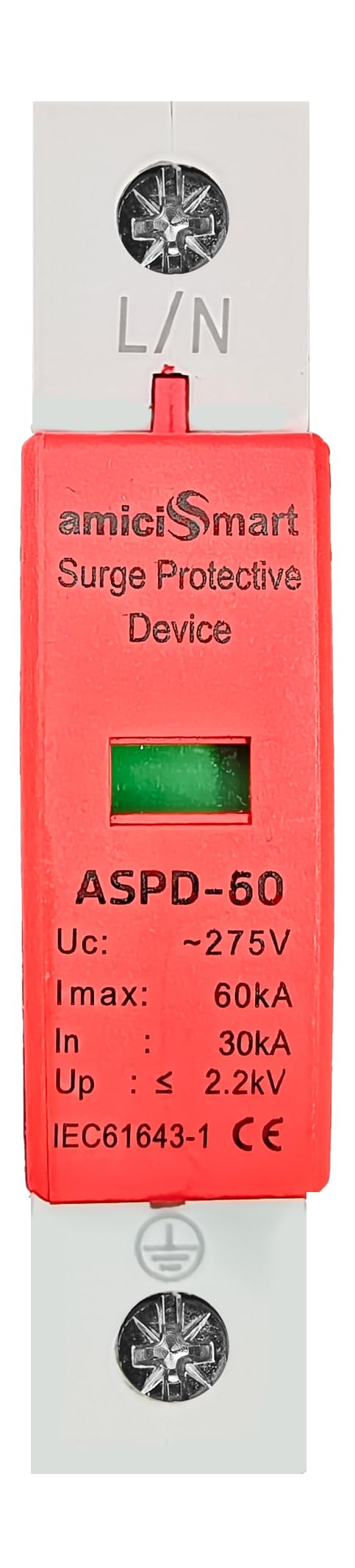 amiciSmart AC Surge Protector, 275V 30KA~60KA SPD Lightning Protection Device