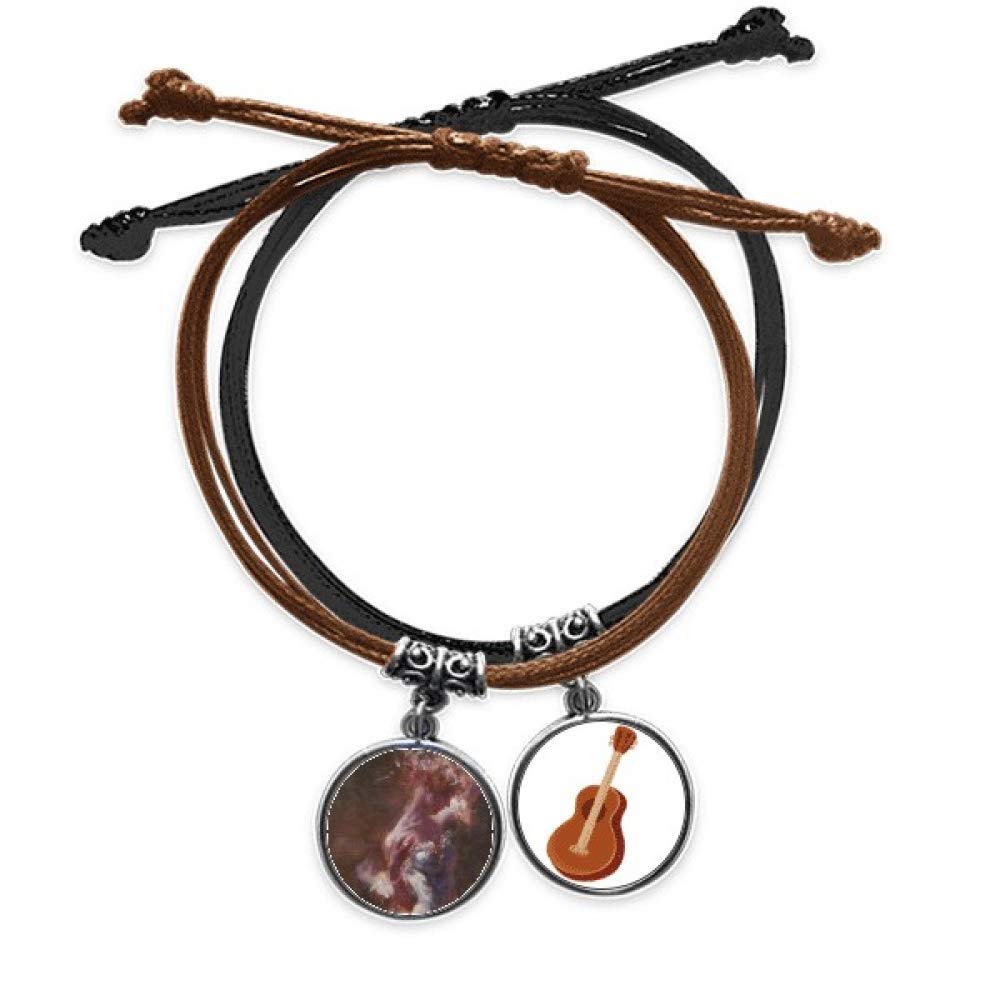 Pulsera de cuerda de mano ajustable de cuero con guitarra resistente 3