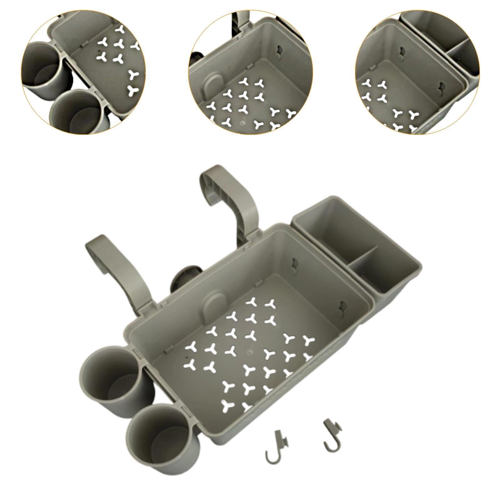 Organizador de Piscinas Elevadas, Cesta de Almacenamiento de Accesorios para Piscina Que Ahorra Espacio en para Juguetes, Artículos Pequeño, Gris