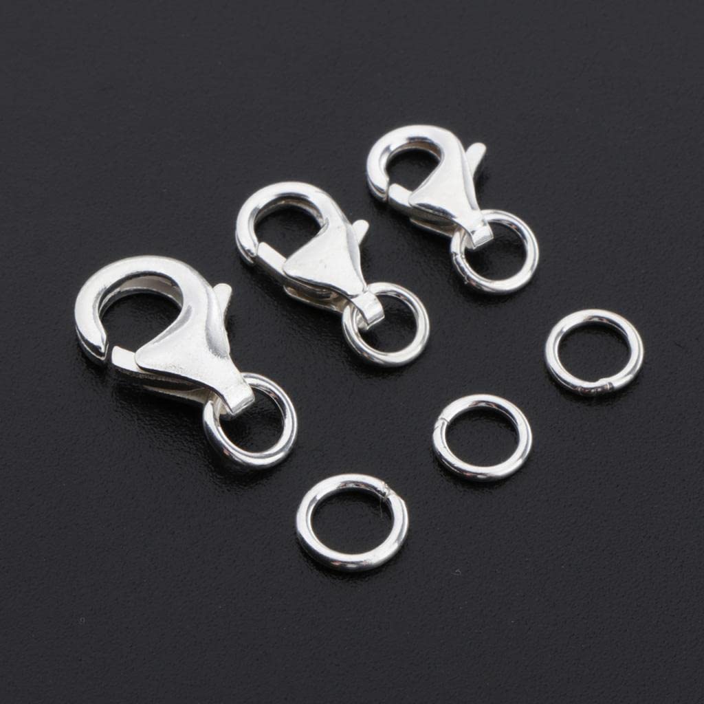 3 Set di Fermagli a Moschettone per Gioielli, Portachiavi Fai Da Te, Artigianato, 8,9 e 11 mm