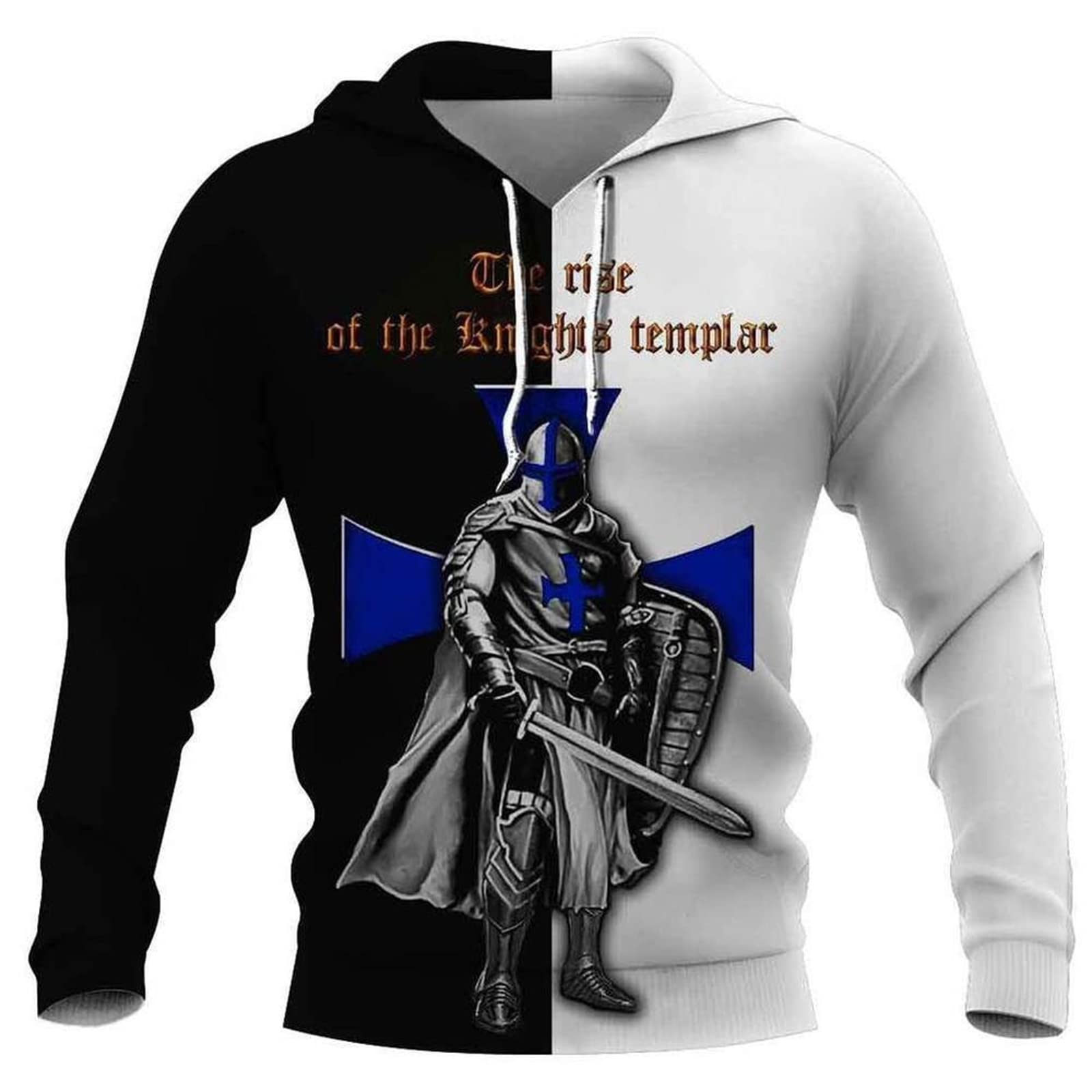 Kewing Men's # 11 Knight Templar Hoodies For Retro 3D Printed Hooded Sweatshirt Pullover Jacket Knights Costume Hoody Sweatshirt