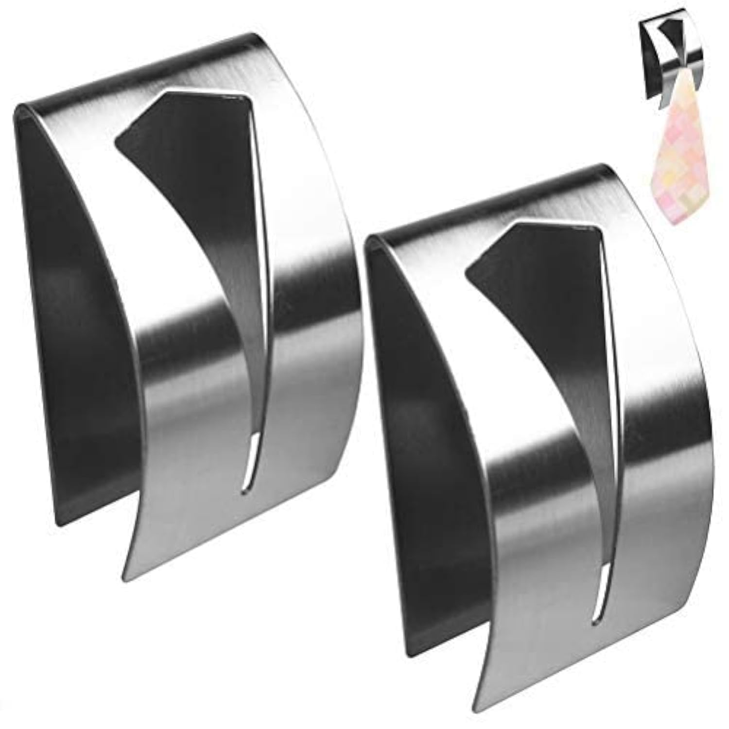 Nuoshen Silver 2 Pieces Self Adhesive Towel Holders, Hook Rack Towel Hangers Hand Towel Hook Tea Towel Holders For Bathroom Kitchen, No Drilling Required
