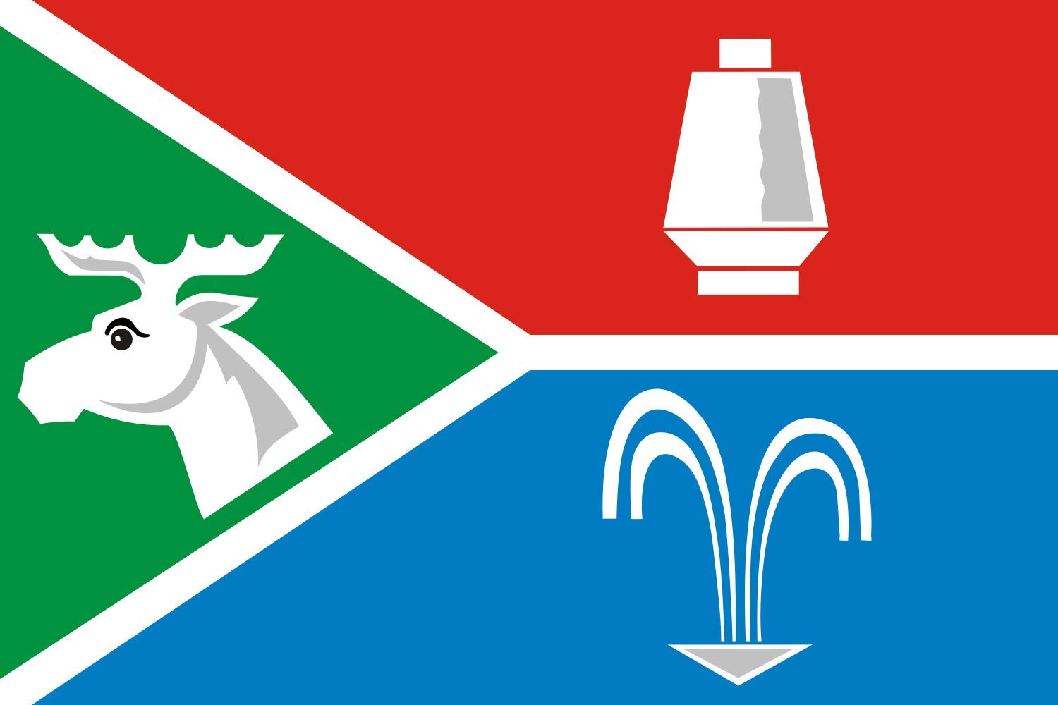 Drapeau Losino-Petrovsky grand format de la région de Moscou pour mât extérieur