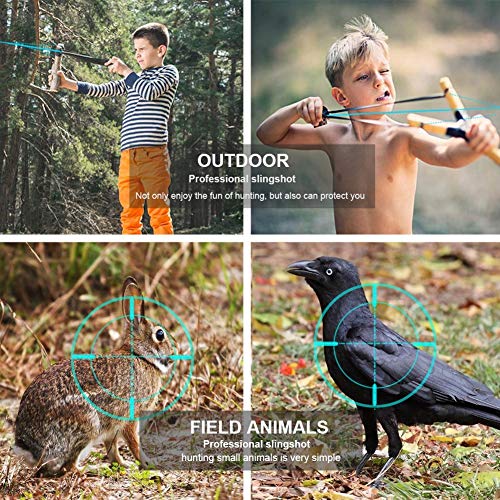 COOY Slingshot - Professional Outdoor Catapult Stainless Steel Launcher Double Spring Wrist high Speed Rocket Hunting Slingshot Adult, with 2 Rubber Bands, Outdoor Catapult Set