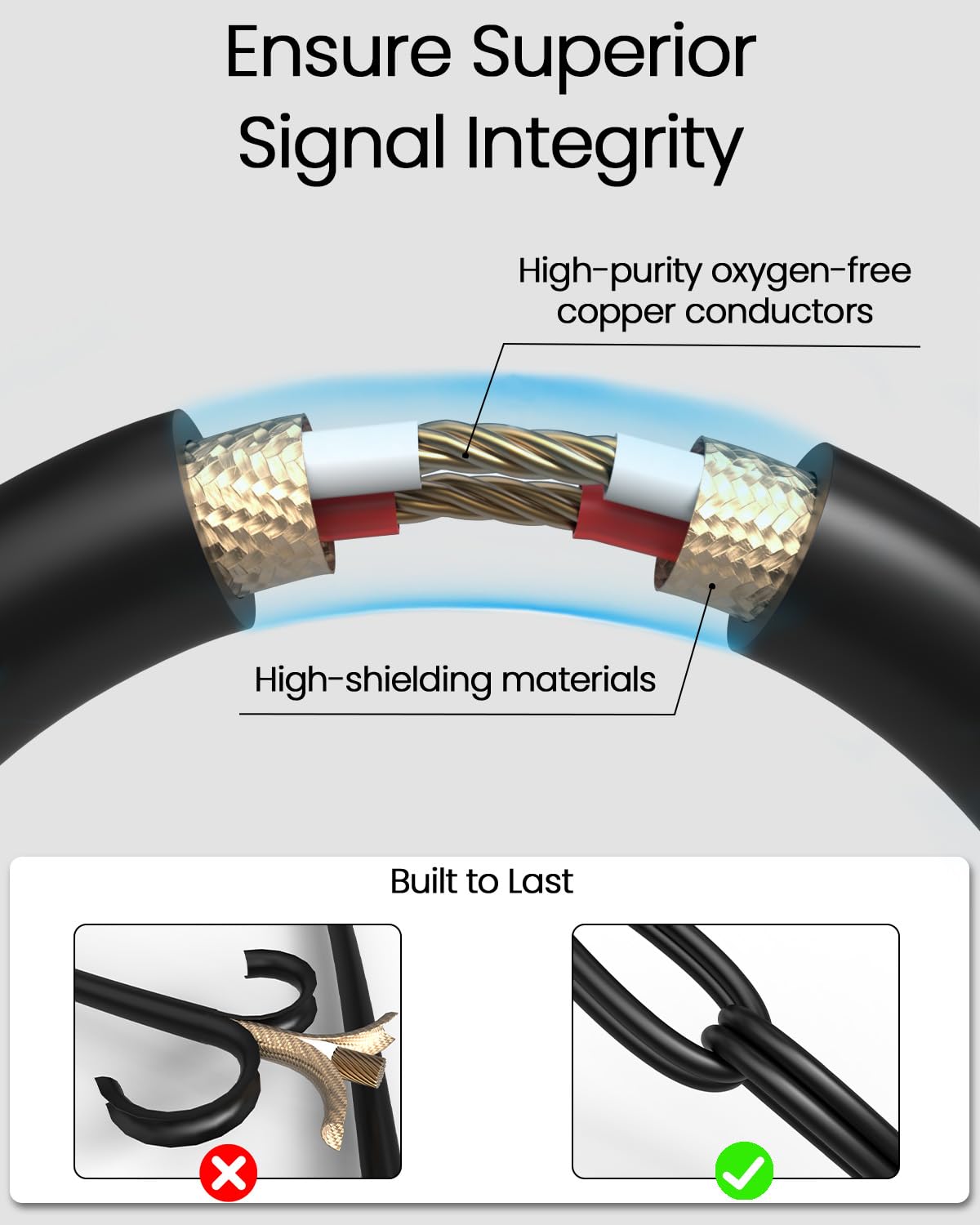 Bicmice XLR Male to Female Microphone Cable with High-Shielding for Studio,Stage,Live Performance,Live Stream Durable Oxygen-Free Copper Audio XRL to XRL Cable for Mic,Audio Mixer,Interface-6.6Ft - Image 4