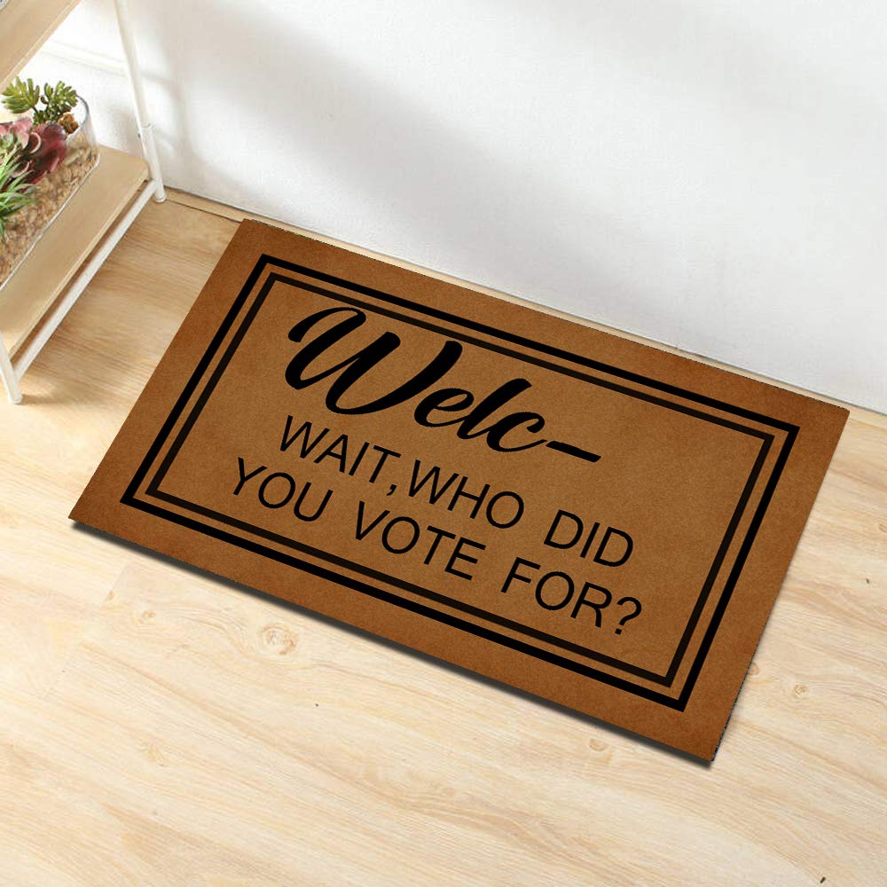 Zabawna wycieraczka niestandardowa wycieraczka wewnętrzna - Who Did You Vote for Wycieraczka śmieszne maty przednie do domu i biura dekoracyjny dywanik wejściowy do ogrodu/kuchni/sypialnia mata antypoślizgowa guma 60 x 40 cm