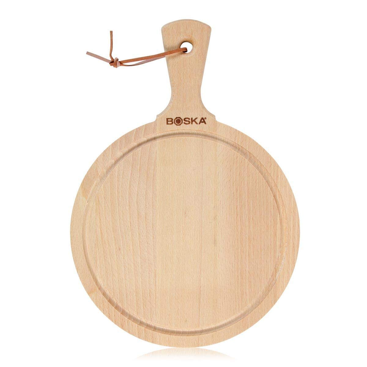 Boska Wooden Pizza Serving Board - Amigo Serving Tray for Pizza, Cheeses, Tapas, and Snacks - Rustic Beechwood Paddle Cutting Board - Charcuterie Board - Multipurpose Serve Board