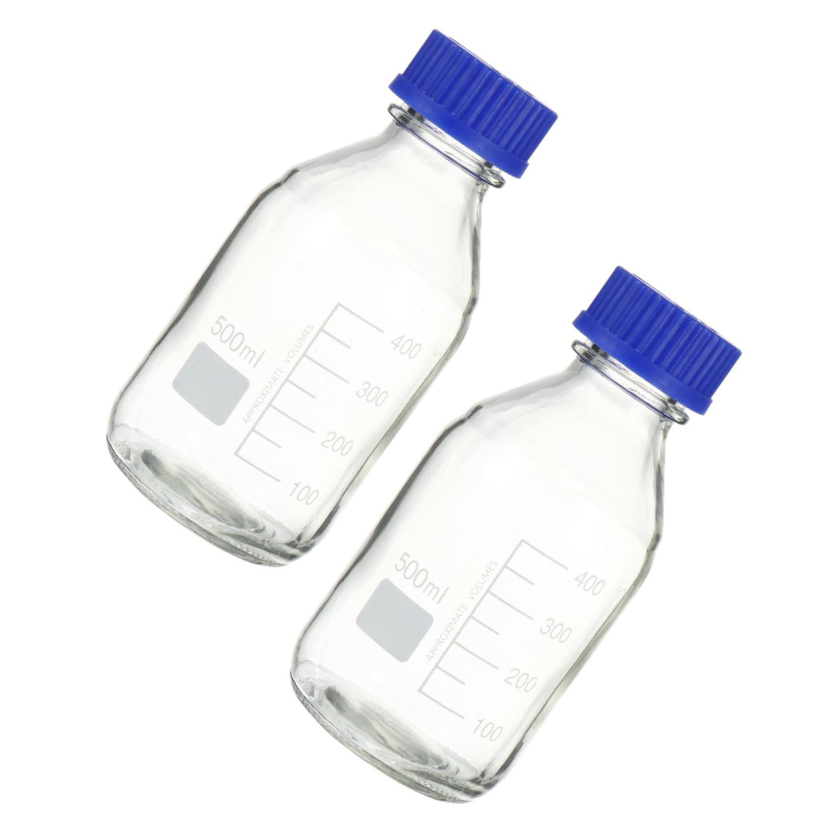 2 Stück 500ml Labor Reagenzflasche Aus Langlebigem Glas Mit Präziser Skala Transparent Dicht Verschließbar Für Chemieexperimente Und Naturwissenschaftliches Studium