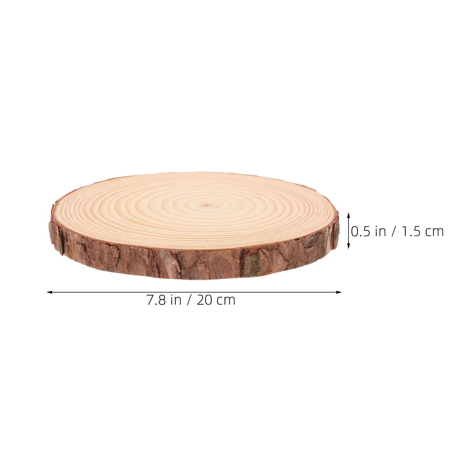 4 Pièces Pavé de Jardin Rond en Bois, Antidérapant, Rustique