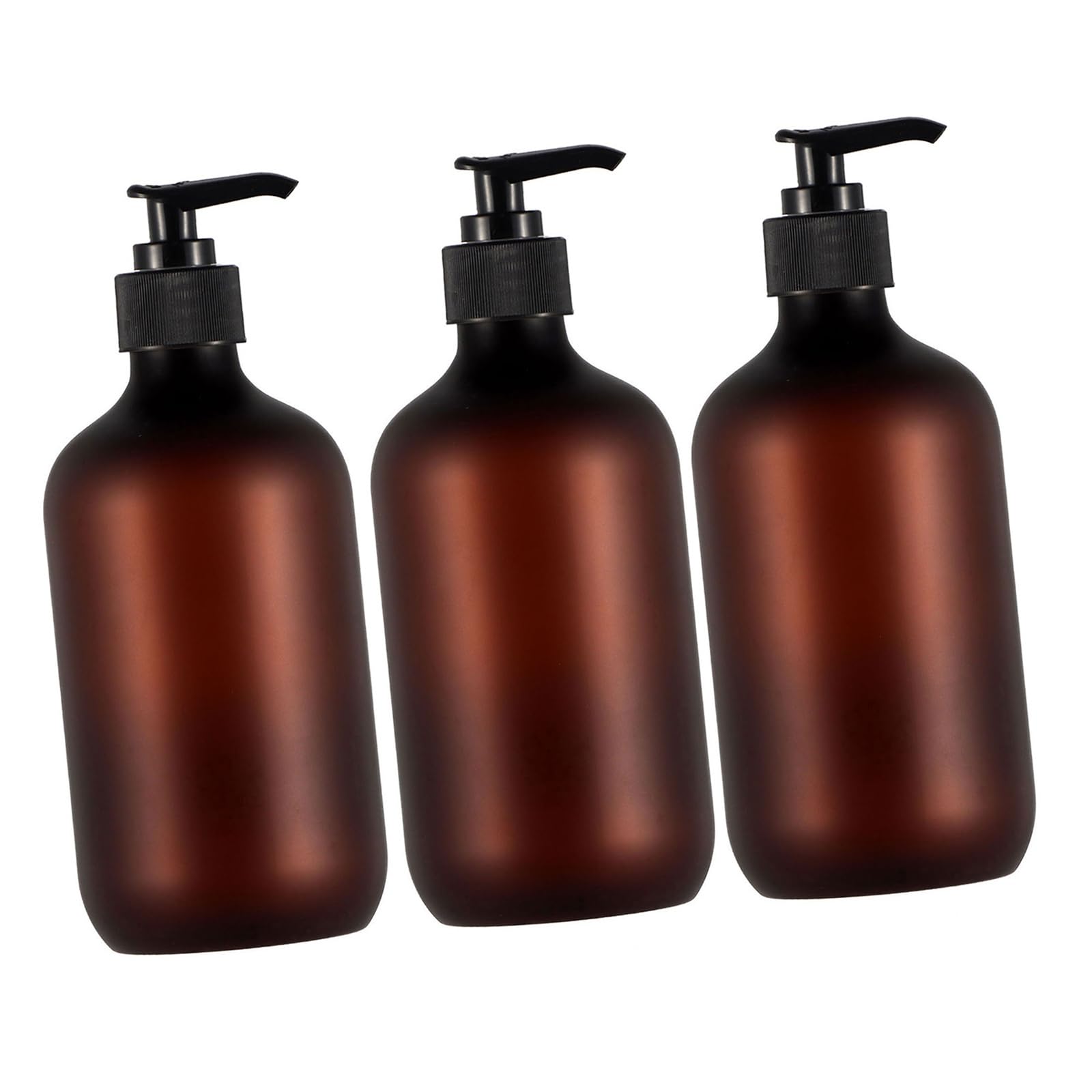 Amazon｜シャンプーボトル ディスペンサー 茶色 500ml 3本セット