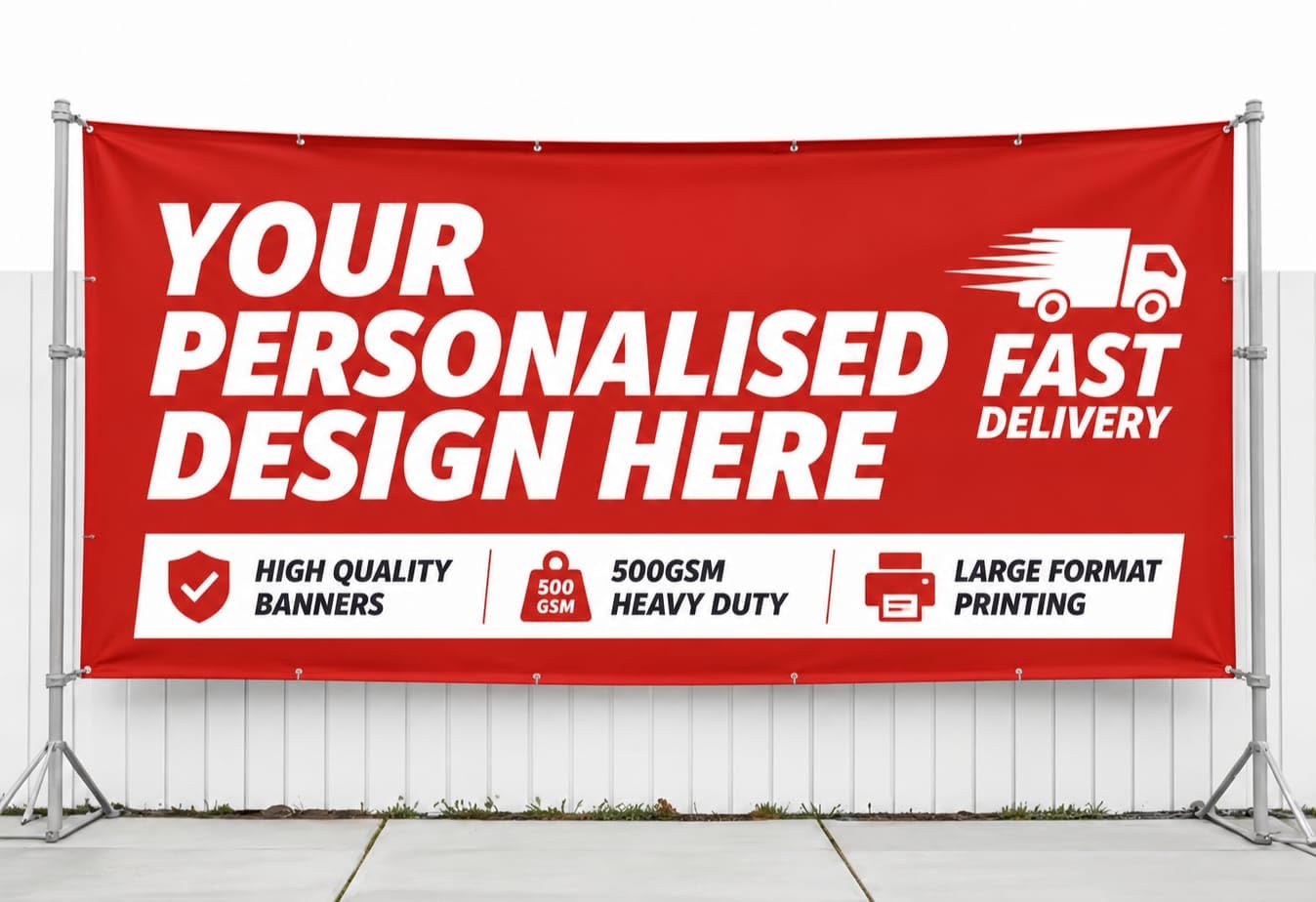 Personalised Vinyl Banner Custom PVC Sign Printing for Birthday Party Wedding Business Advertising Events | Waterproof Outdoor Indoor Heavy Duty Banner UK
