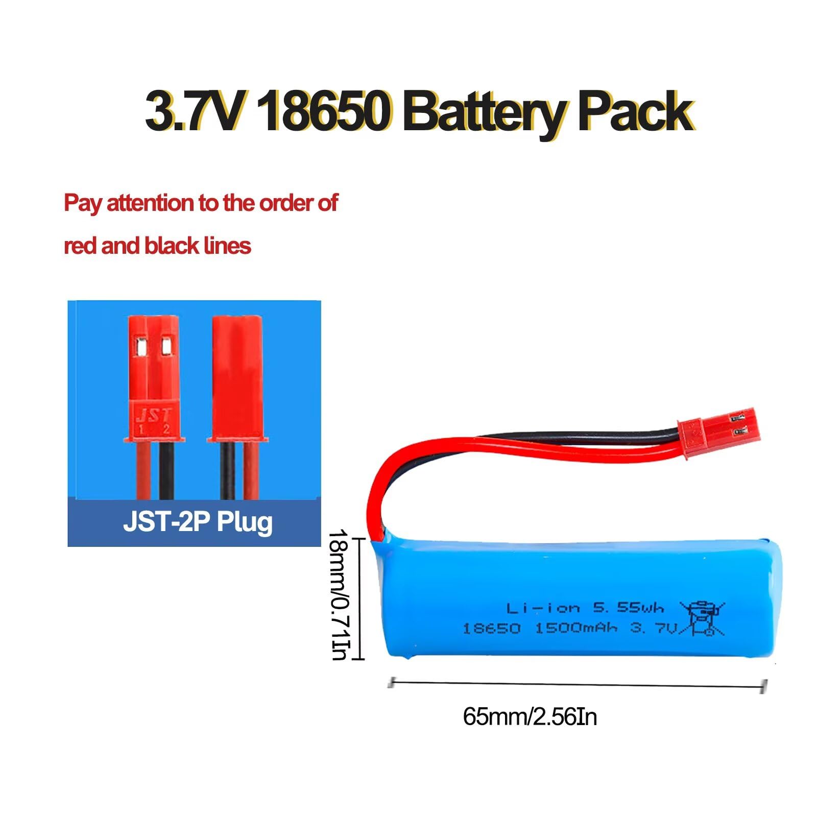 Amazon.com: XYHJUAS 3.7V 1500mAh Li-ion Battery Pack 18650 * 1