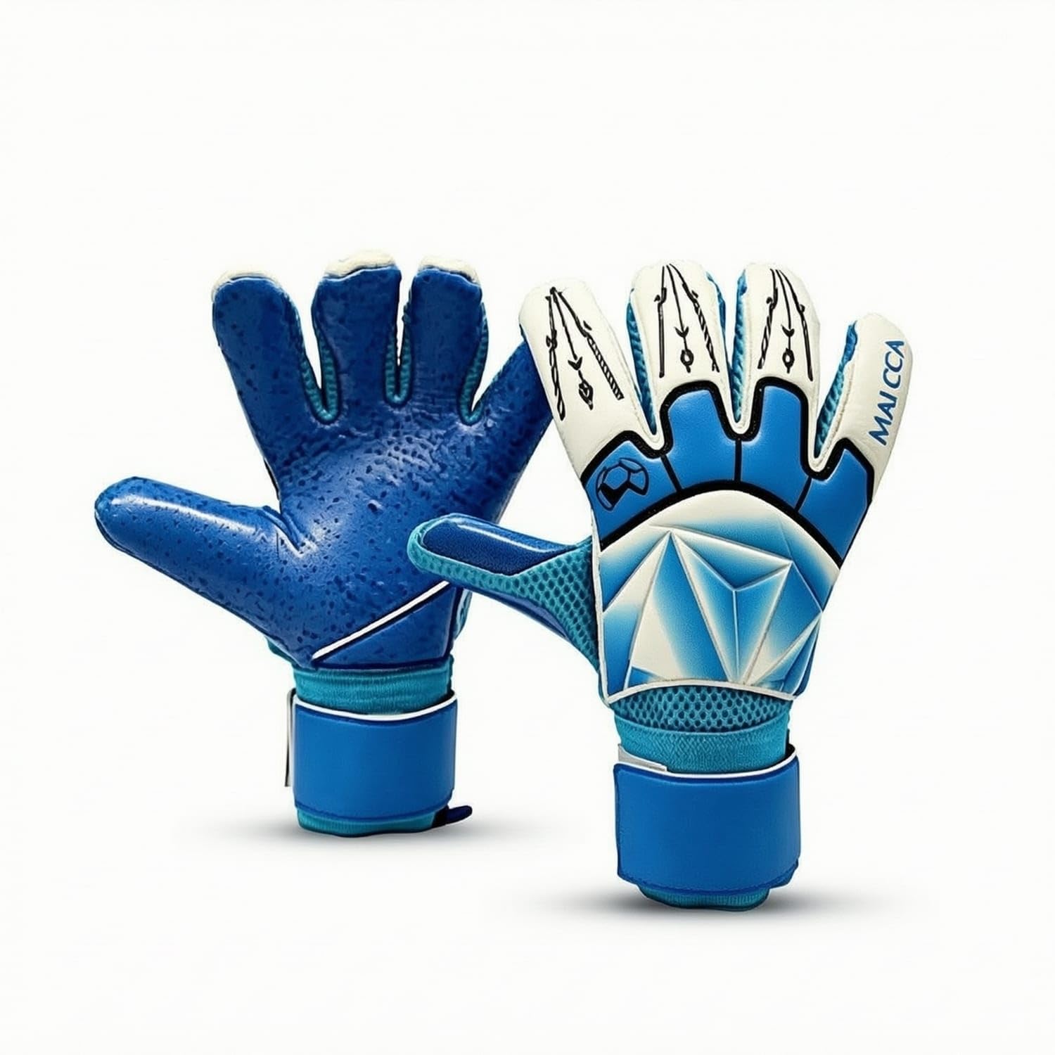 Protective Goalkeeper Gloves with Finger Support Non-Slip Soccer Goalkeeper Gloves Padded Breathable for Goalkeepers, Goalies, Blue, 9-image-48