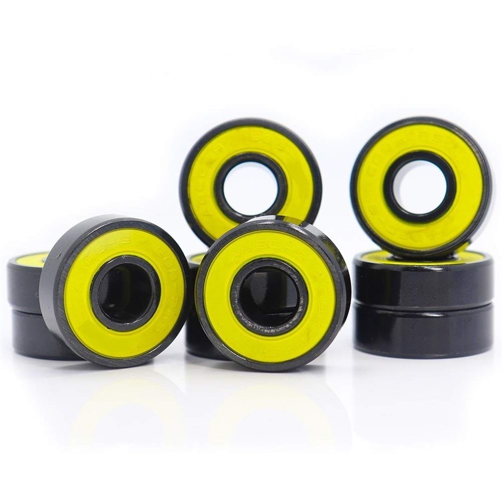 JIYAMI'EN EL-ZHOU 10Pcs 608RS Inline-Skate Lager ABEC-9 Gelb V Versiegelte Stahlkäfig Kugellager 608 2RS Geschwindigkeit Glatte Oberfläche mit Öl