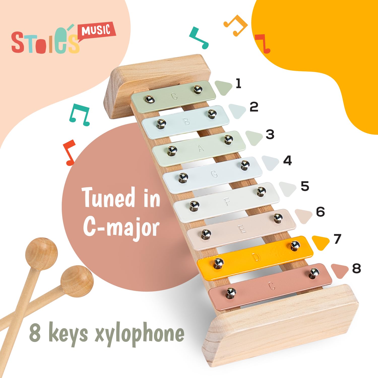 Stoie's Colour of joy Xylophone for Kids and Toddlers 3-5 - Image 2