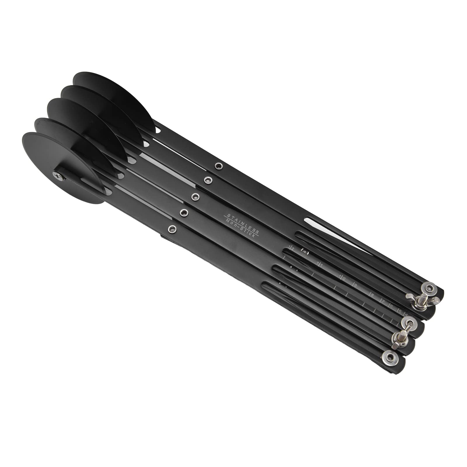 Stainless Steel Expandable Multi Wheel Pizza cutting machine, Pastry Roller with Locking Device for Accurate Cutting, Time Saving Dough cutter for and Amateur Use (5 Rollers 11cm)