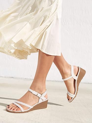 Miniatura 5 de SHIBEVER Wedge Sandals for Women Dressy Summer Low Wedges Womens Comfortable Open Toe Sandal