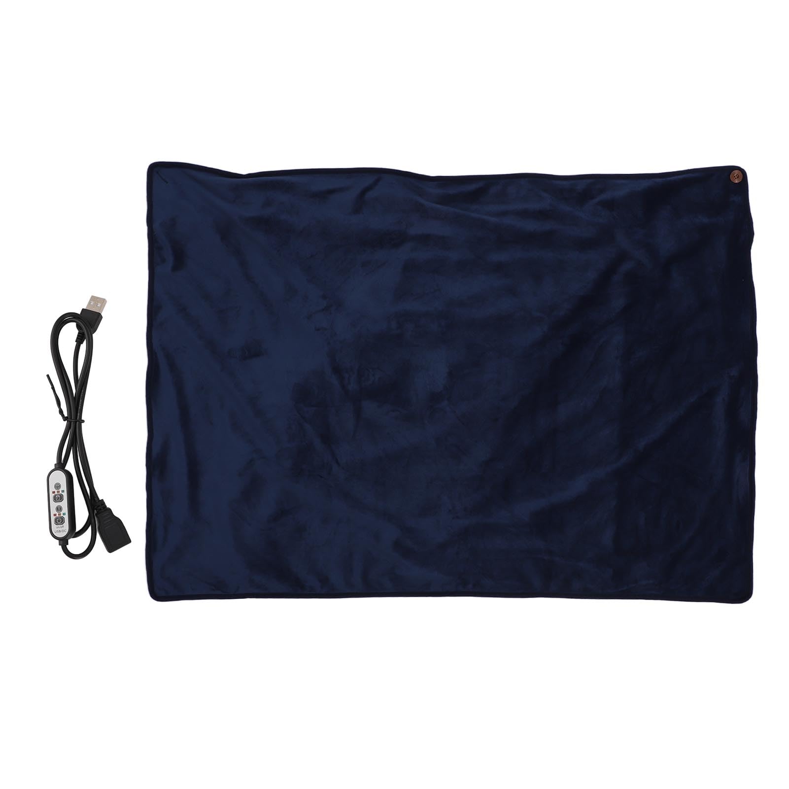 Heating Blanket, Multifunctional Adjustable Temperature Control USB Electric Heated Blanket Throw, for Camping, Fishing with Portable Power Source (Navy Blue)