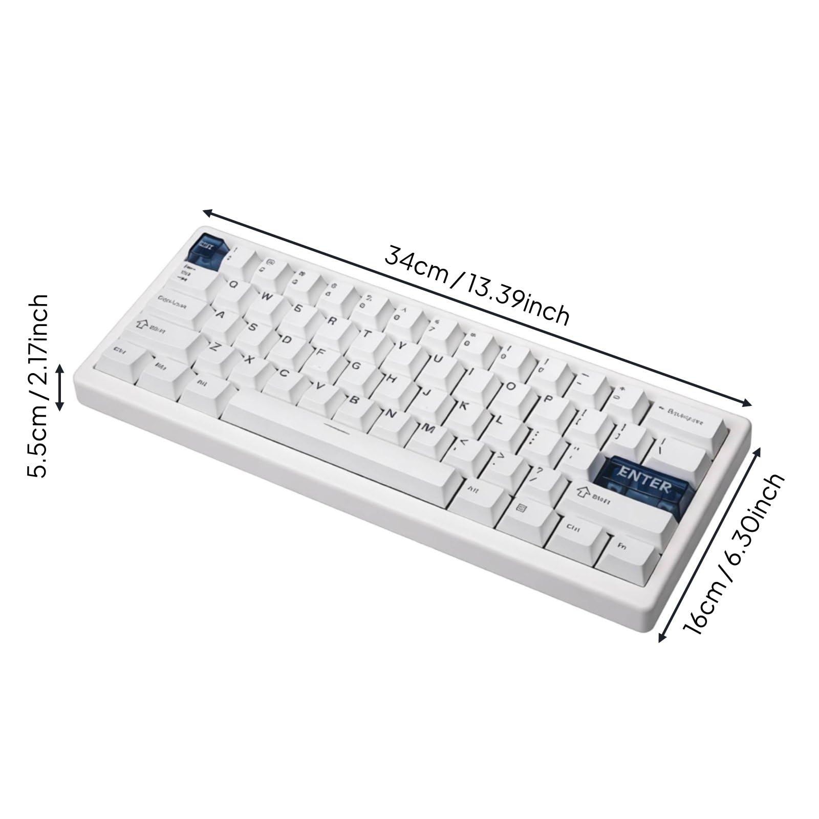 Teclado Mecánico Compacto Teclado Teclado Gaming Teclado Programable Teclado Retroiluminado con Software para Macros y Remapeo de Teclas Estructura, Blanco, Qk61 Inglés
