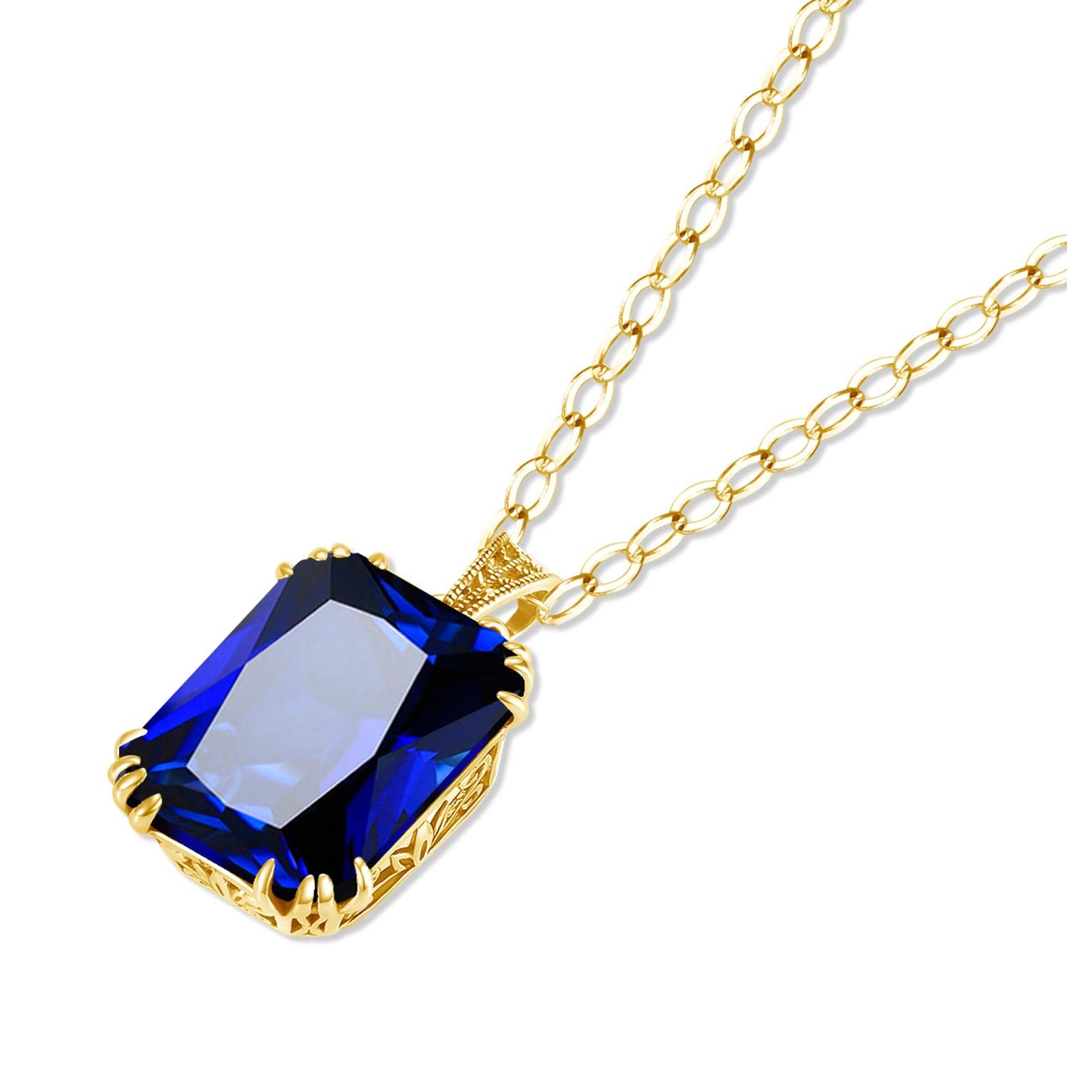 Colgante de Piedra Azul Mujer 14k Oro Astilla Collar Zafiro Joyas Colgantes Piedras Preciosas