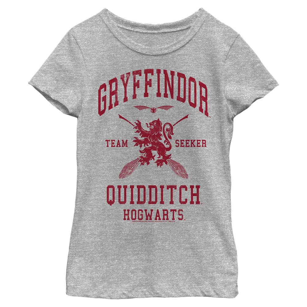 Harry Potter Girls Harry Potter Gryffindor Quidditch Seeker Girl's Heather Crew TeeT-Shirt