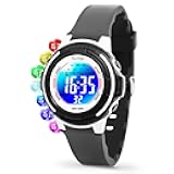 Digital Kids Watch with 7 Color Lights 50M Waterproof,Alarm,Stopwatch,Soft Strap,Children Gifts Sports Watch for Boys Girls 5-12 Years