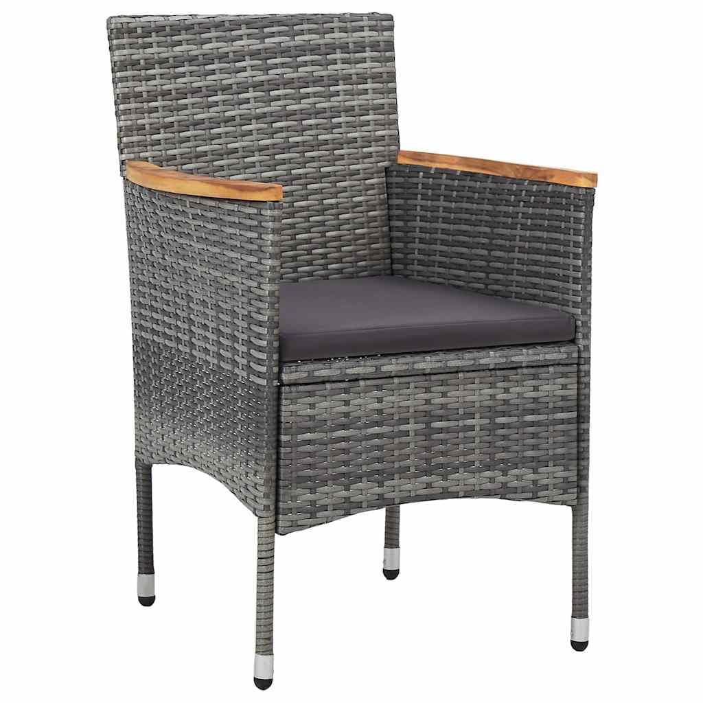 Krzesła ogrodowe do jadalni 2 szt. Poly rattan szary