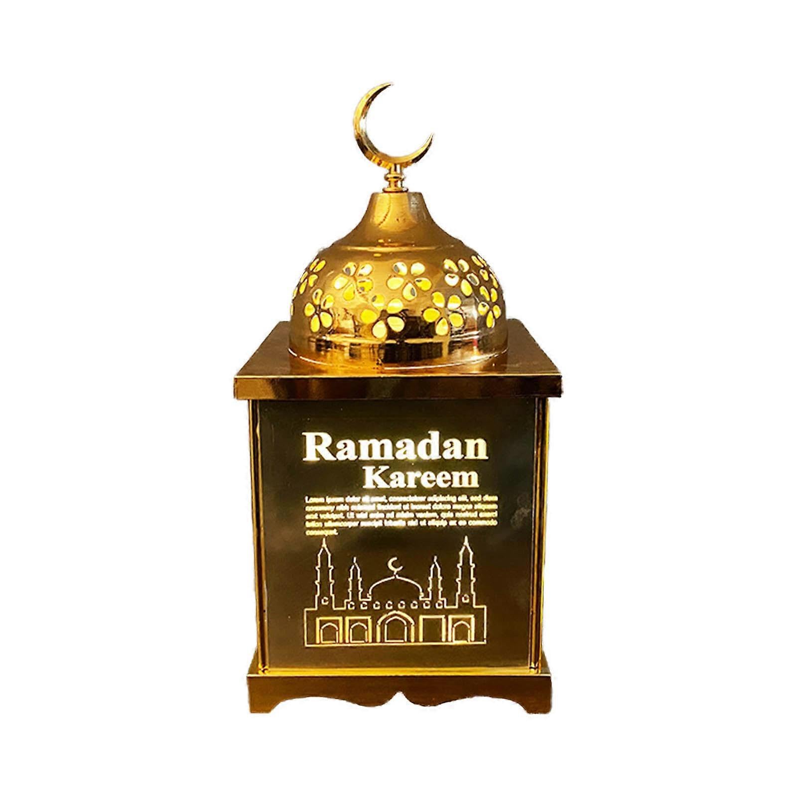 Joyhappst Image Color Led Eid Ramadan Wind Lantern Castle Mubarak Muslim Light Wrought Iron Lamp