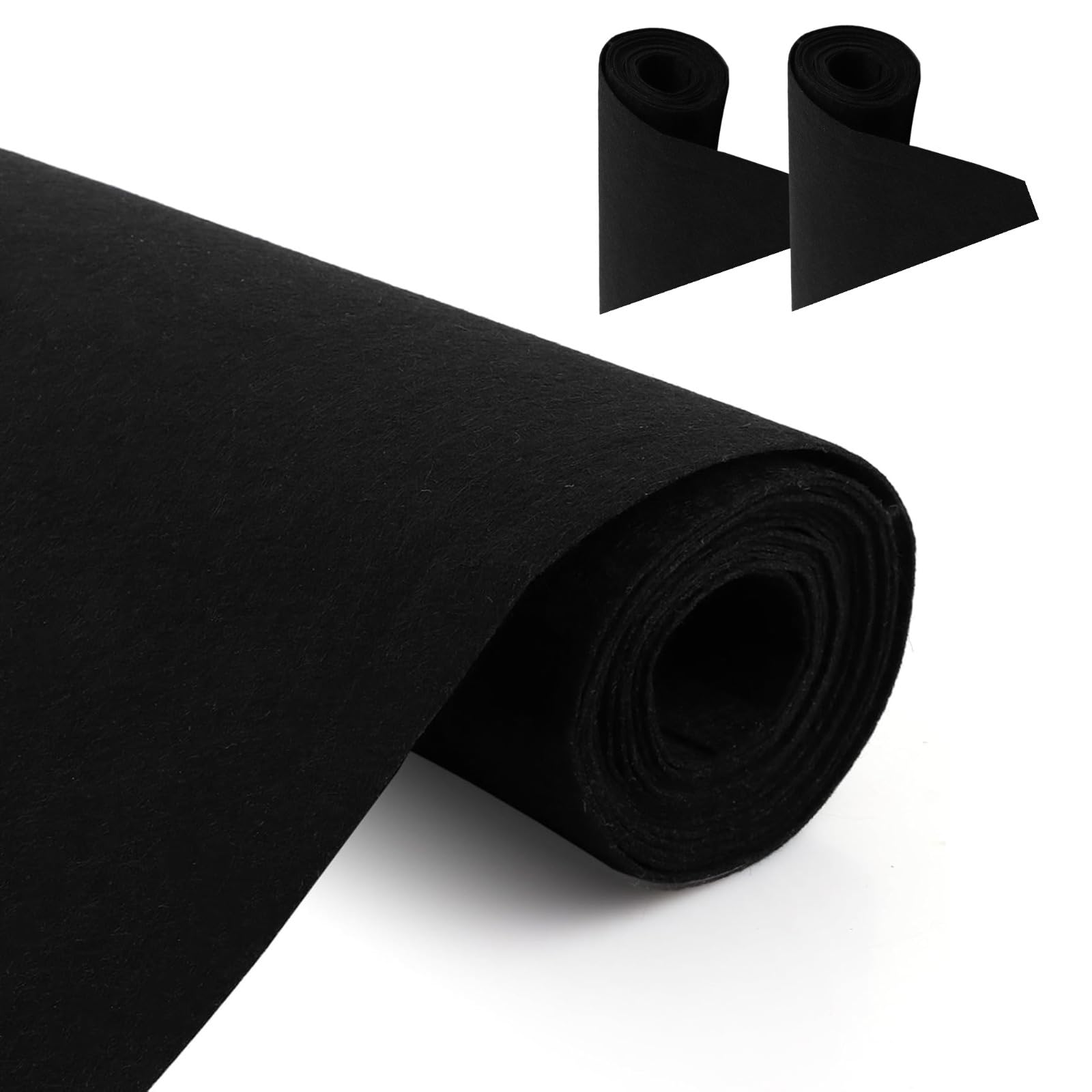 LDHHYH 3 Pack Black Felt Rolls, 40cmx 3m Black Craft Felt Fabric, Thick 1mm Felt Fabric Roll for DIY Arts & Crafts, Patchwork Sewing Decoration