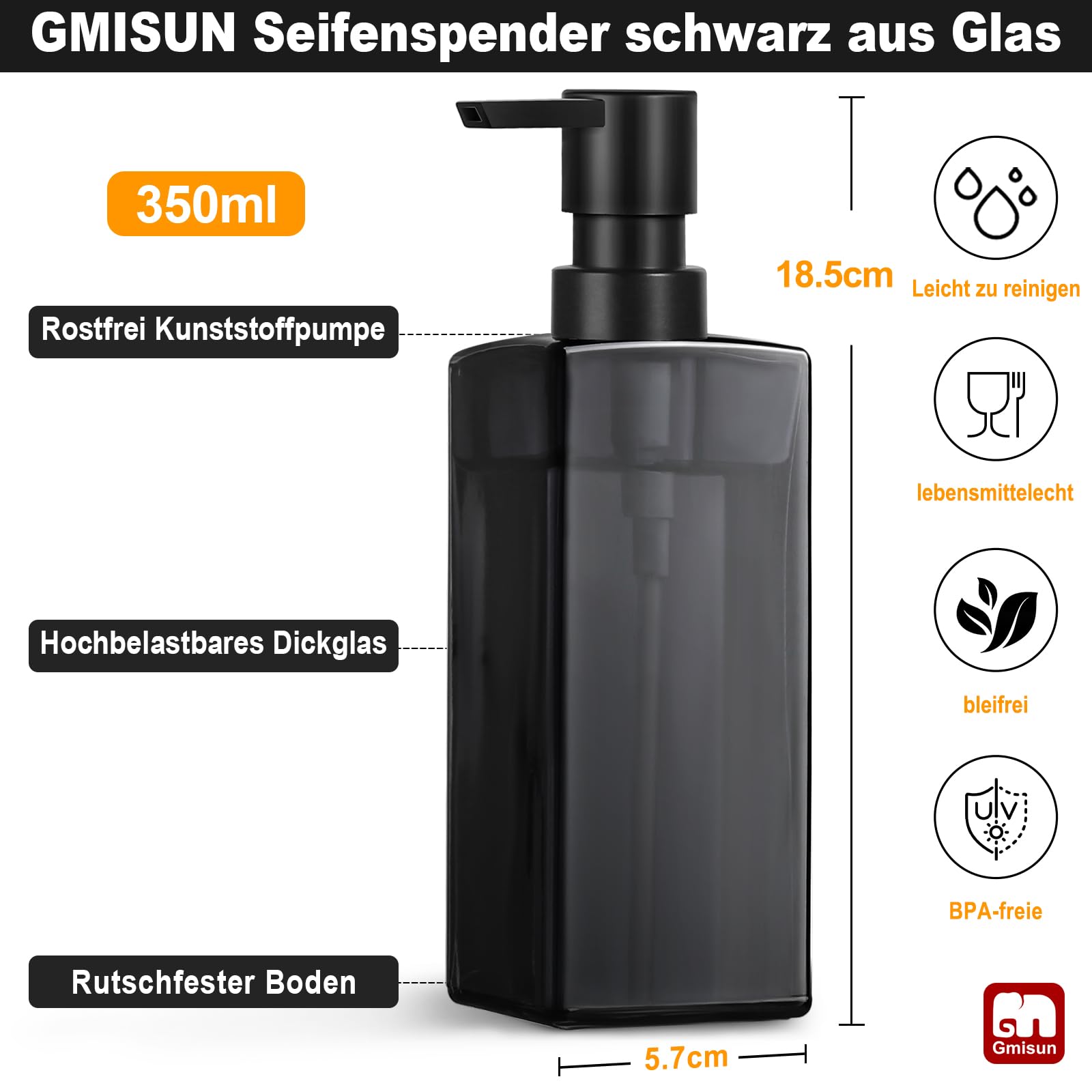 3 Pezzi Dispenser Sapone Bagno a Muro, Dispenser Sapone 500 ml dispenser sapone