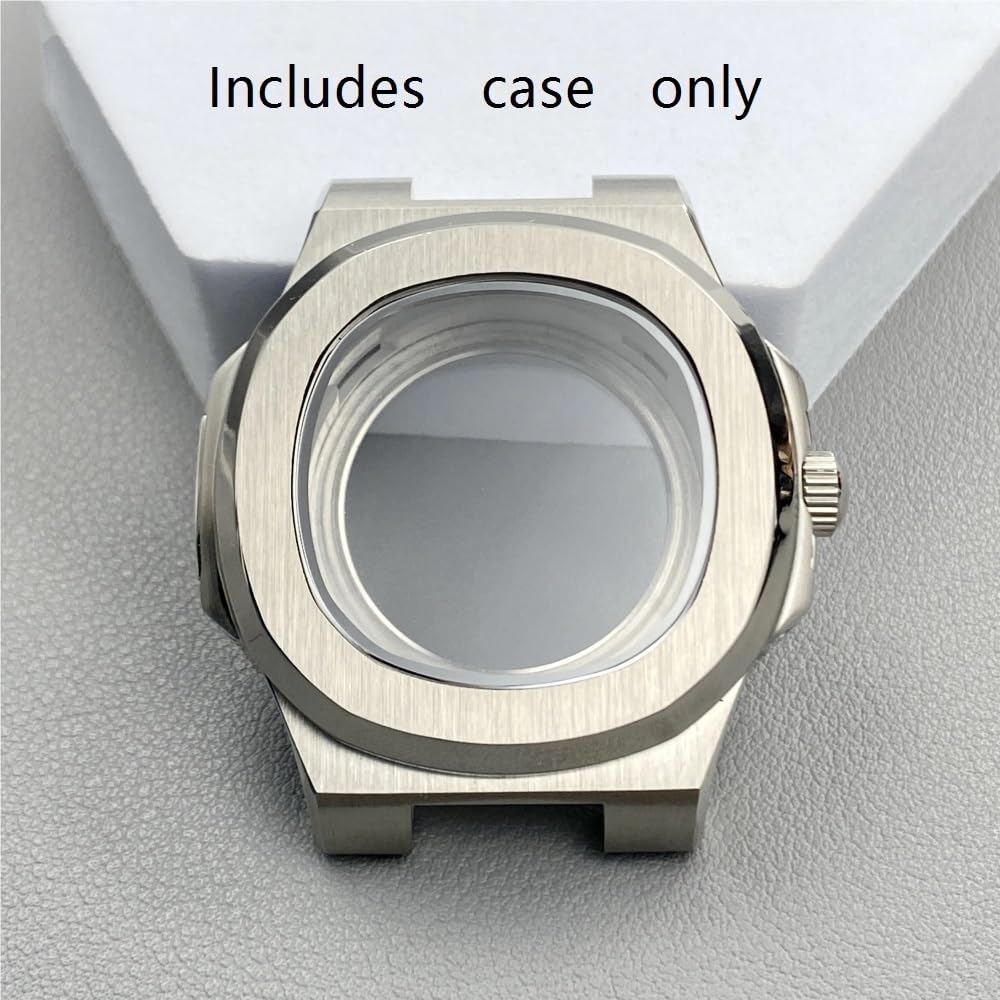 1 set di cassa in acciaio inossidabile con corona a vite, set di accessori for orologi in cristallo zaffiro resistente ai graffi