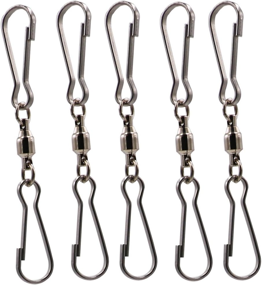LGEGE Accessories for Wind Spinner, 5 PCS Smooth Spinning Dual Clip Swivels Wind Spinner Hangers Spiral Tails Twisters Wind Socks, for Spinning Windsocks, Kites, Flower Pots, Bird Feeders, Flags