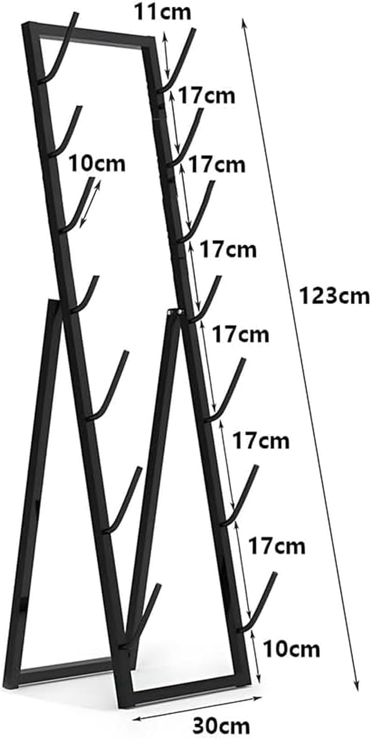 4/5/6/7 Layer Floor Longboard Rack, Metal Snowboard Storage Rack, Skis Stand Parking Rack, for Deck, Garage & Retail Store,Black-30x30x123 cm
