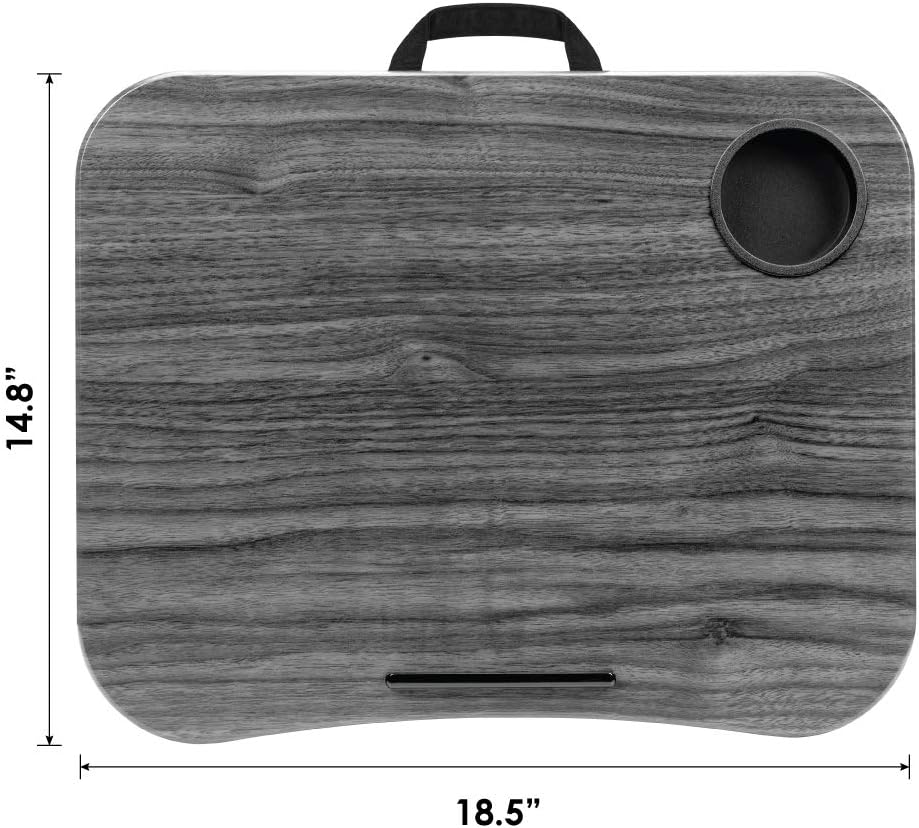 LapGear Cup Holder Lap Desk with Device Ledge - Gray Woodgrain - Fits up to 15.6 Inch Laptops - Style No. 46325 : Everything Else
