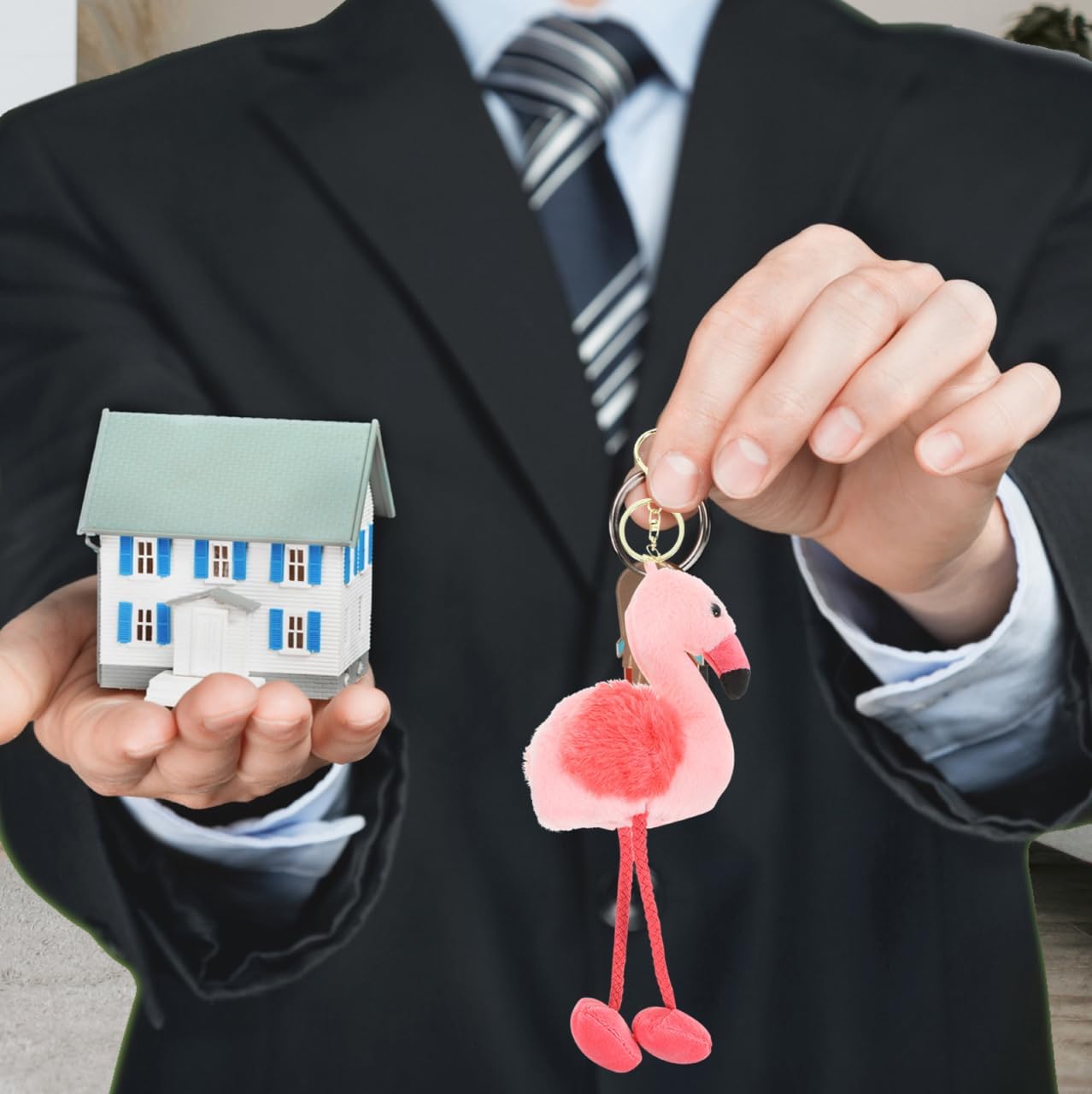 Flamingo Keychain Plush Bag Charm Cute Hanging Pendant for Keys Backpacks Handbags Creative Flamingo Decoration Gift for Spring Summer - Image 5