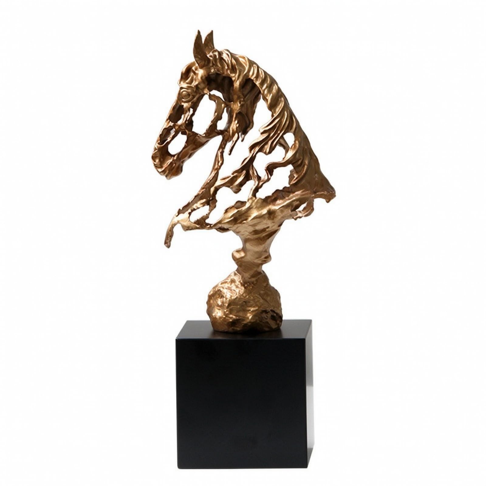 Colcolo Sculpture Tête Ajré Statue Tête Socle, Polie, pr Bureau, Bronze, Grand
