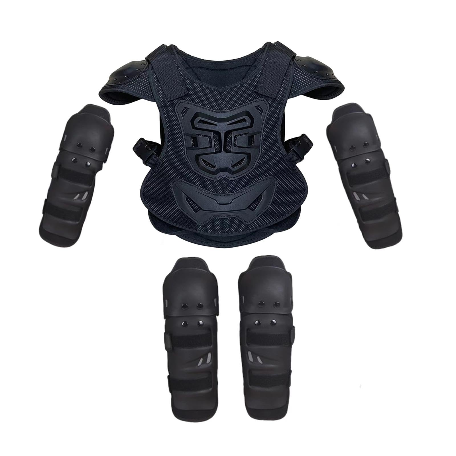 5 pezzi per bambini armatura per moto Dirt Bike Gear equipaggiamento protettivo per tutto il corpo protezione per il torace ginocchiere gomitiere, S