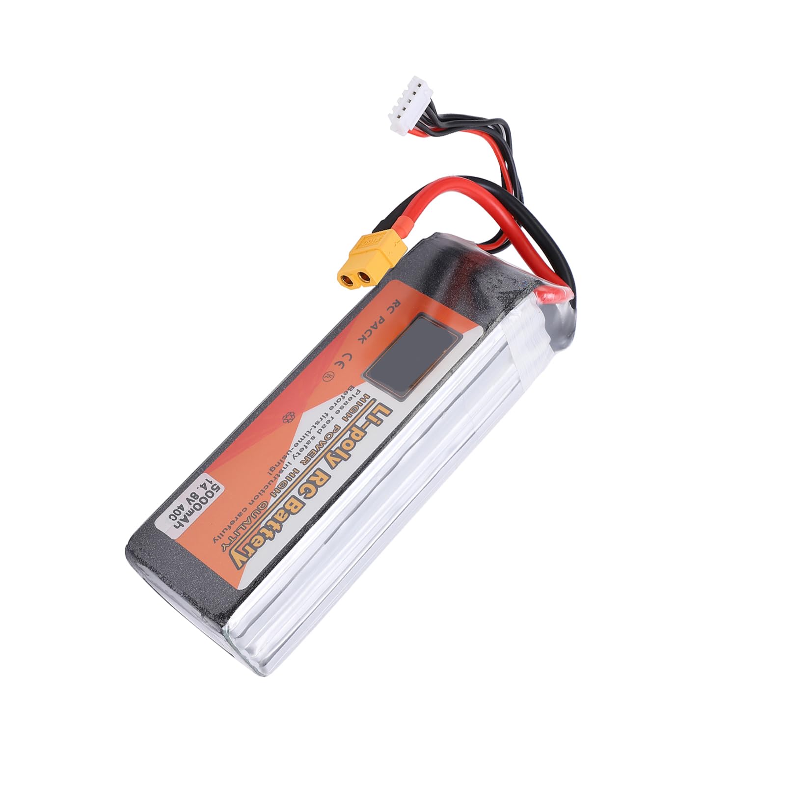 Batteria LiPo da 14,8 V 5000 MAh 40C 4S XT60 per Accessori Quadricottero RC FPV Racing Drone, Soluzione Energetica Ad Alte Prestazioni